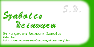 szabolcs weinwurm business card